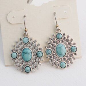4/$25 Lucky Brand Silver Tone Turquoise Earrings